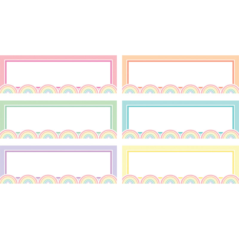 Pastel Pop Rainbow Labels Magnetic Accents, Pack of 20