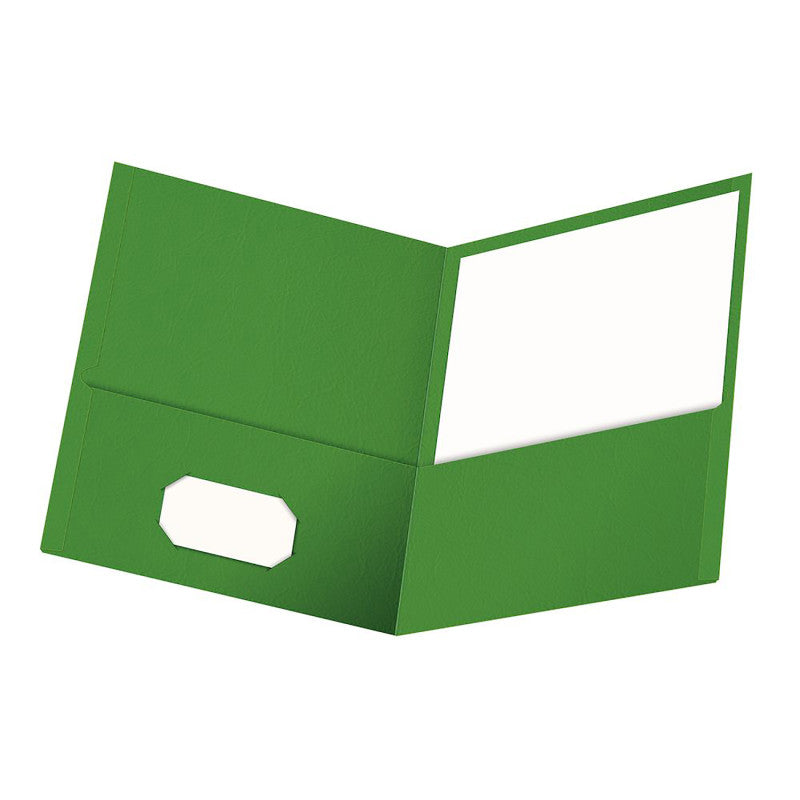 Twin Pocket Folders, Green, 25 Per Box