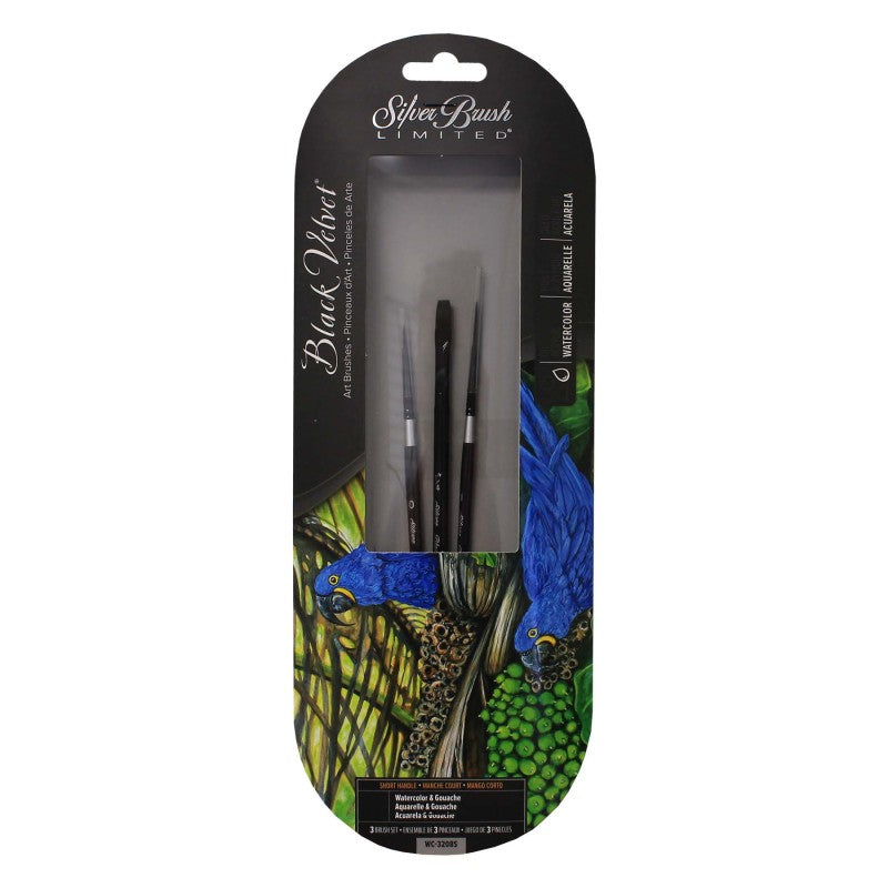 Black Velvet&reg; 3-Piece W/C& Gouache Brush Set