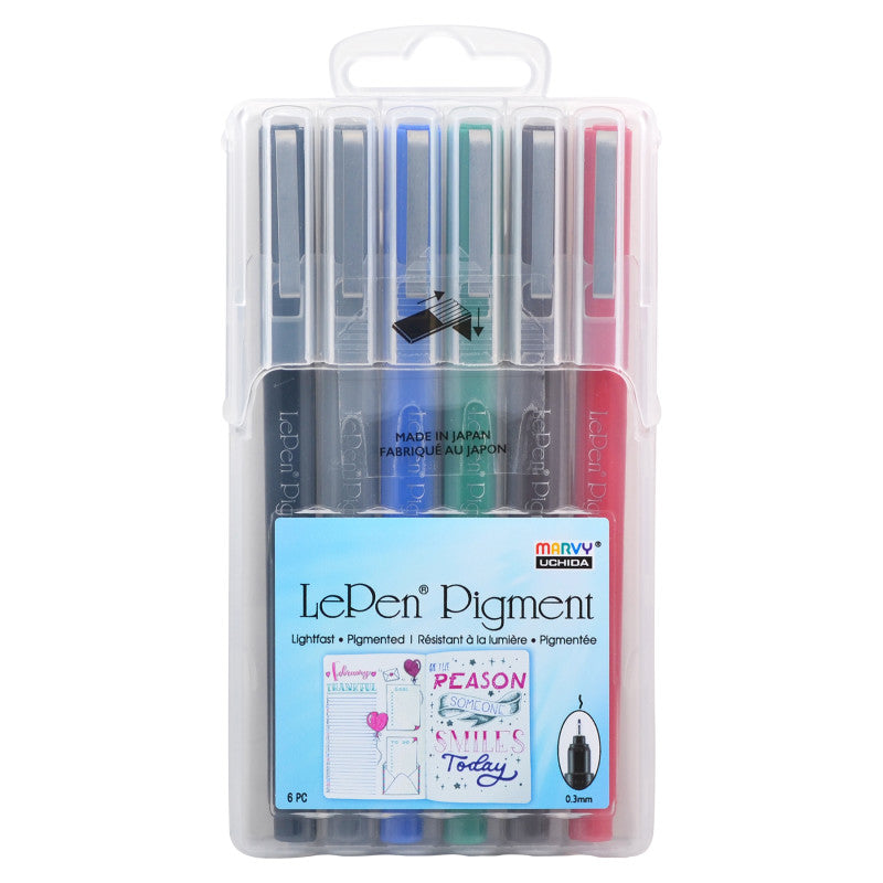 LePen&reg; Pigment Pens, Primary Colors, Pack of 6