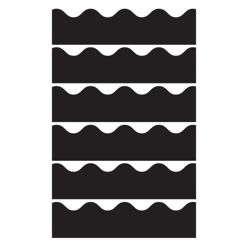 Black Scalloped Border, 39 Feet Per Pack, 6 Packs