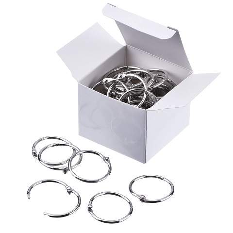 Loose Leaf Rings, 2 Inch Diameter, Silver, 50/Box