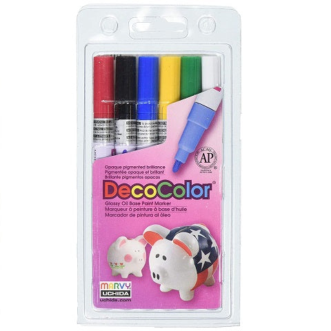 Marvy DecoColor®  6-Piece  Fine Tip Paint Marker Set - Primary Colors
