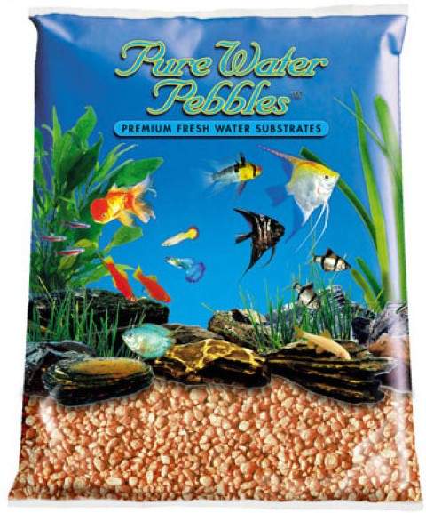 Neon Orange Aquarium Natural Gravel,  Acrylic Coating - 5 LBS Bag