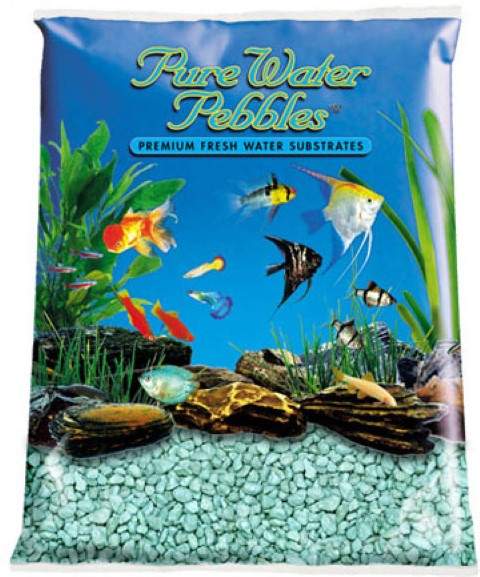 Turquoise Aquarium Natural Gravel,  Acrylic Coating - 5 LBS Bag