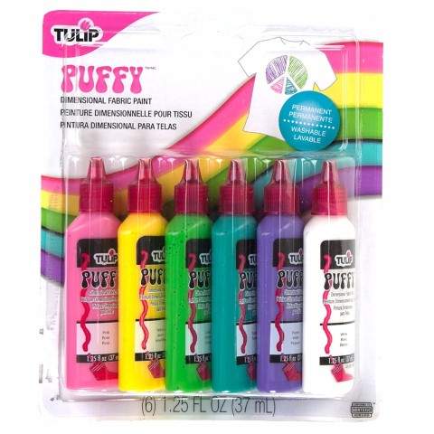 Tulip Puffy 3D Fashion Paint, 1.25-Ounce,  20595 Dimensional 6-Pack