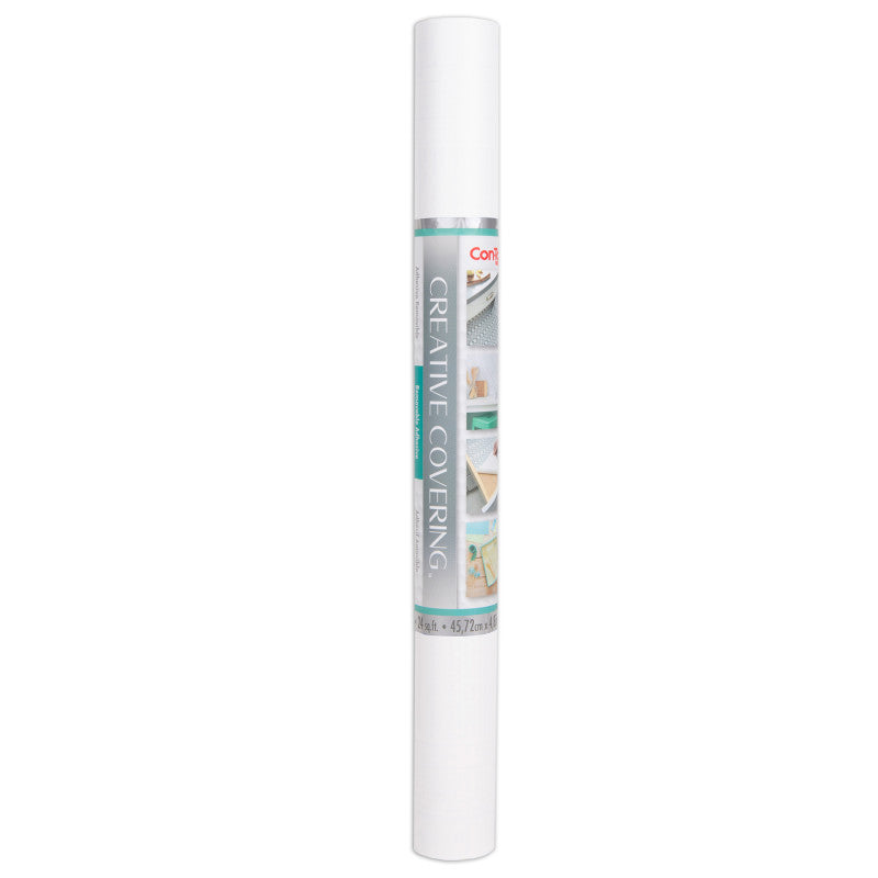 Creative Covering&trade; Adhesive Covering, White, 18" x 16 ft
