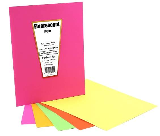 Hygloss Fluorescent Papers 10 Assorted Color - 7" x 11"