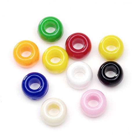 1 lb Big Value Pony Beads Acrylic Opaque Multi Colors, 6 x 9mm, (21215)
