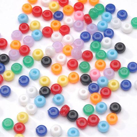 Pony Beads  Acrylic  Opaque Colors 5mm 1/2 lb Big Value
