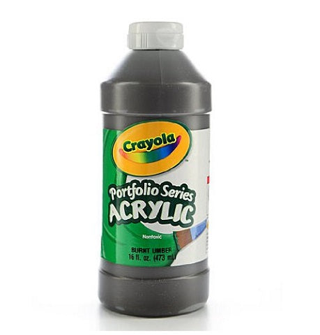 Crayola Portfolio Series 16-Ounce Acrylic Paint, Burnt Umber