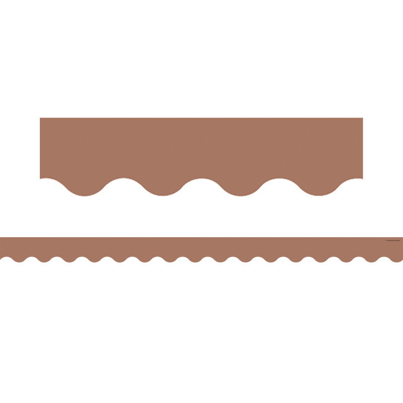 Mocha Scalloped Border Trim, 35 Feet