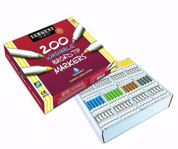Sargent Art  200-Count Washable Broad Tip Assorted Marker Set 22-1525