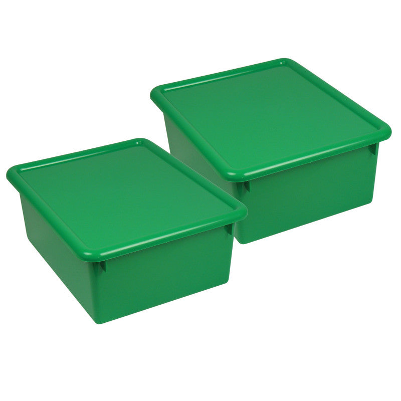 Stowaway&reg; 5" Letter Box with Lid, Green, Pack of 2