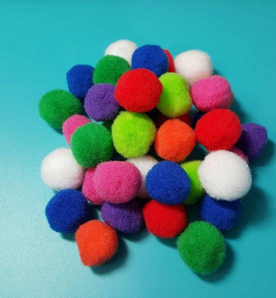Acrylic Pom-Poms, 1/2 Inch, Neon Assorted Colors, 100/Bag (241NE)
