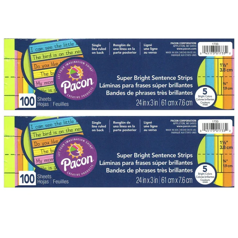 Sentence Strips, Assorted 5 Colors, 1-1/2
