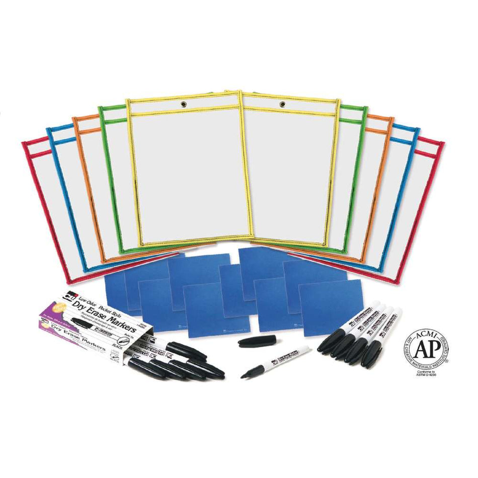 Reusable Dry Erase Pockets Class Pack, 30-Student Pack