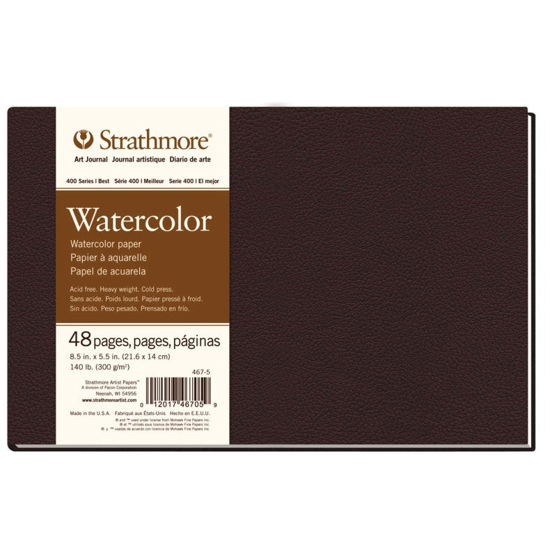 400 Series Art Journal Watercolor Paper, Hardbound Binding, 48 Page/24 Sheet, 8.5x5.5 inch, 1 Count