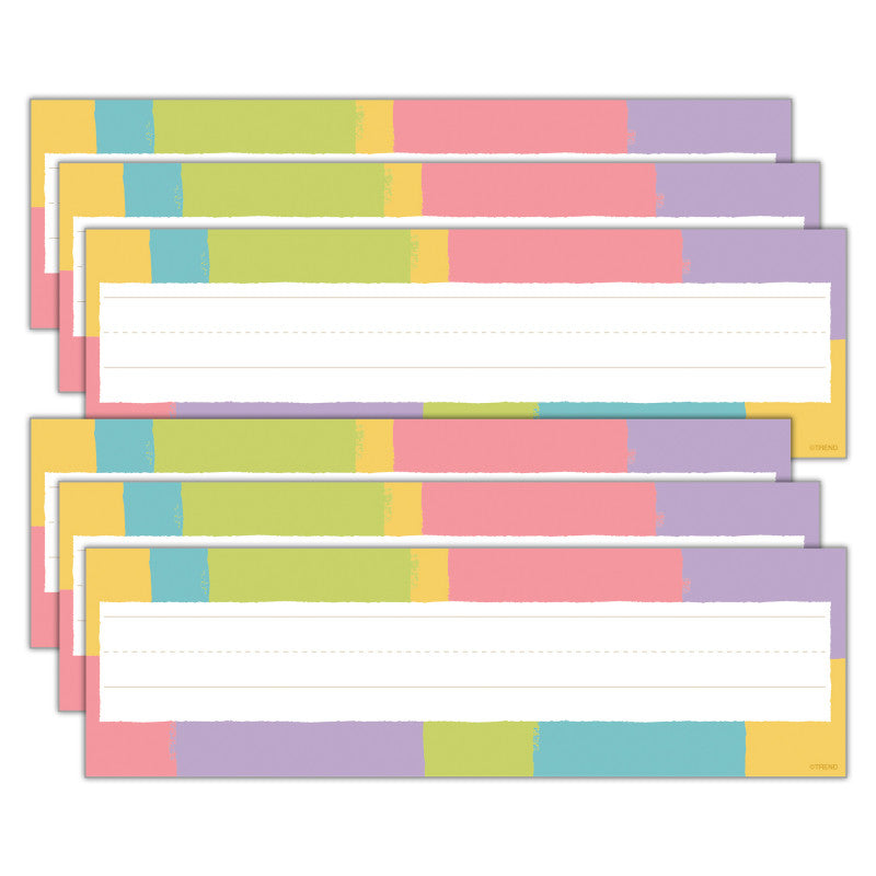 Cheerful Stripes Desk Toppers&reg; Name Plates, 36 Per Pack, 6 Packs