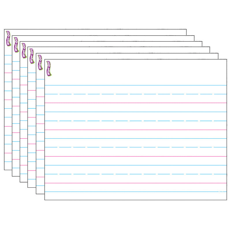 Handwriting Paper Wipe-Off&reg; Chart, 17" x 22", Pack of 6