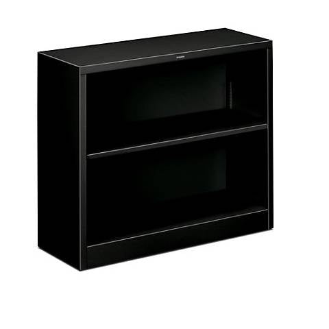 HON Brigade 2-Shelf Metal Bookcase  12.63"D x 34.5"W x 29.0"H, Black, HONS30ABC