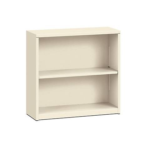 Hon, Brigade 2-Shelf Metal Bookcase  12.63"D x 34.5"W x 29.0"H, Putty, HON30ABCL