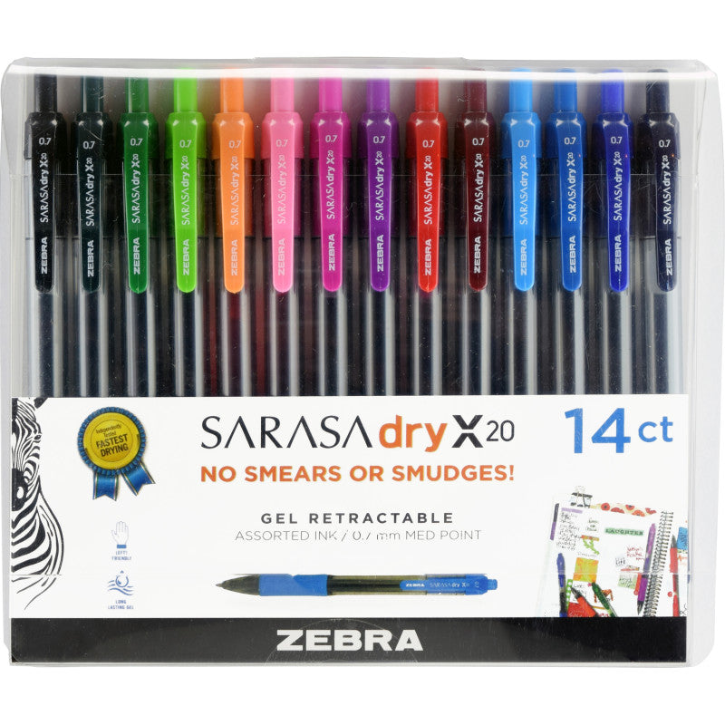 Sarasa&reg; Gel Retractable Gel Pens, Assorted 14-Pack