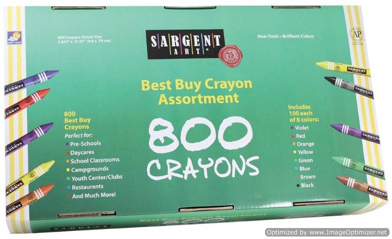 Sargent Art 800-Count Regular Crayon, Best Buy Assortment 55-3280