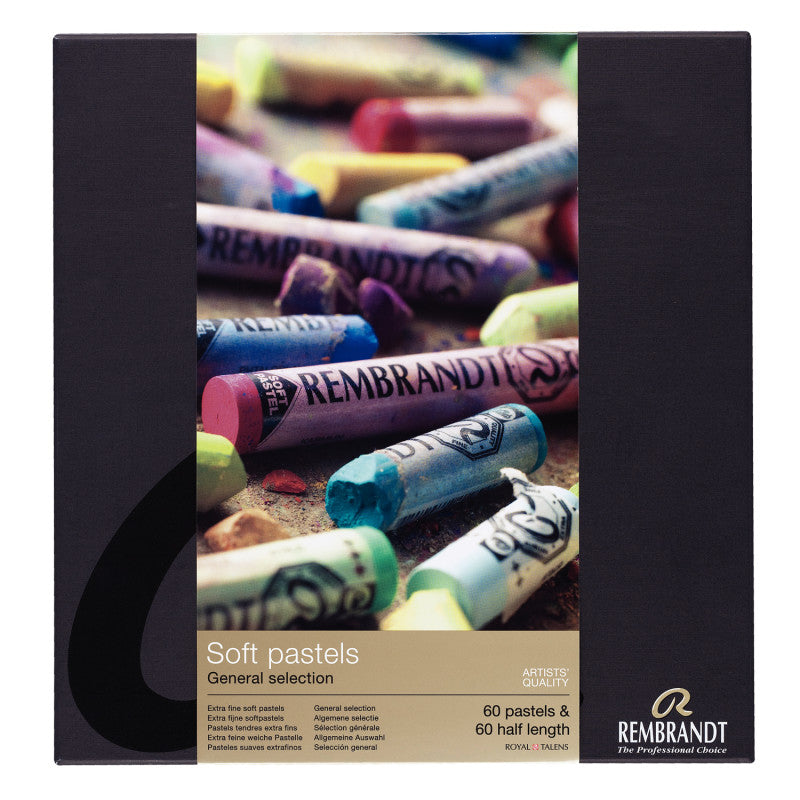 Soft Pastel Cardboard Box Set, General Selection, 60 Half Sticks & 60 Full Sticks