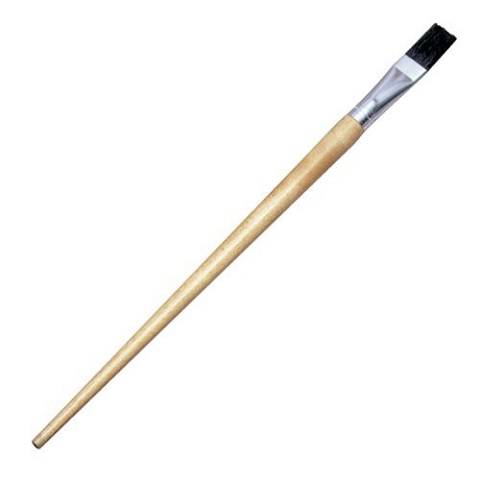 Short Handle Easel Flat Brushes, 3/4  Inch Wide, Black Bristle, 1 Dozen