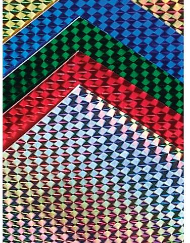Hygloss ASSORTED COLORS  Holographic Cardstock Mosaic Paper 8.5" x 11", 5 Sheets