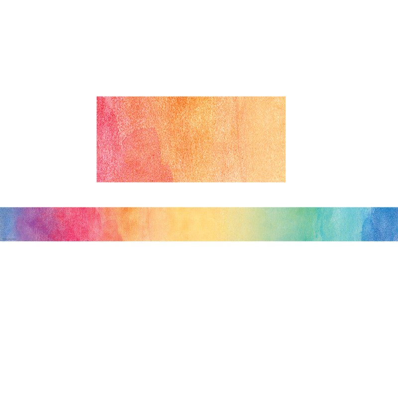 Watercolor Straight Border Trim, 35 Feet