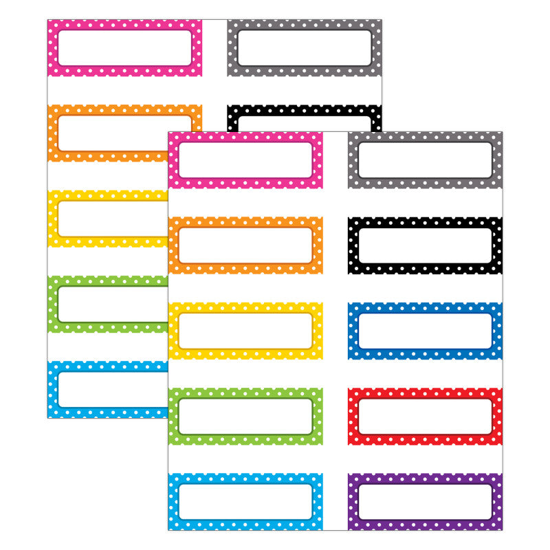 Polka Dots Magnetic Labels, 30 Per Pack, 2 Packs