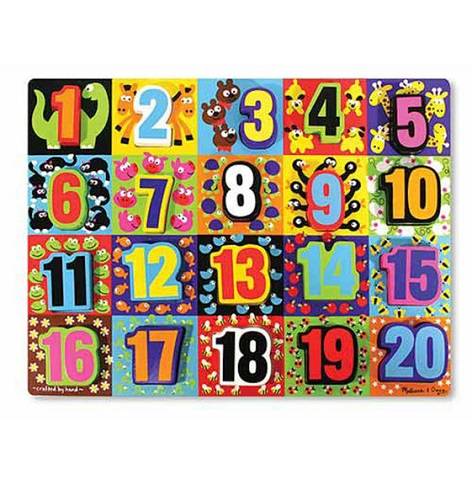 Melissa & Doug Jumbo Chunky 16" x 12" Numbers  Wooden Puzzle, item 3832