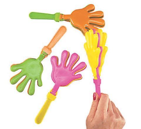 Plastic Hand Clappers -  7 1/2" -12/pk