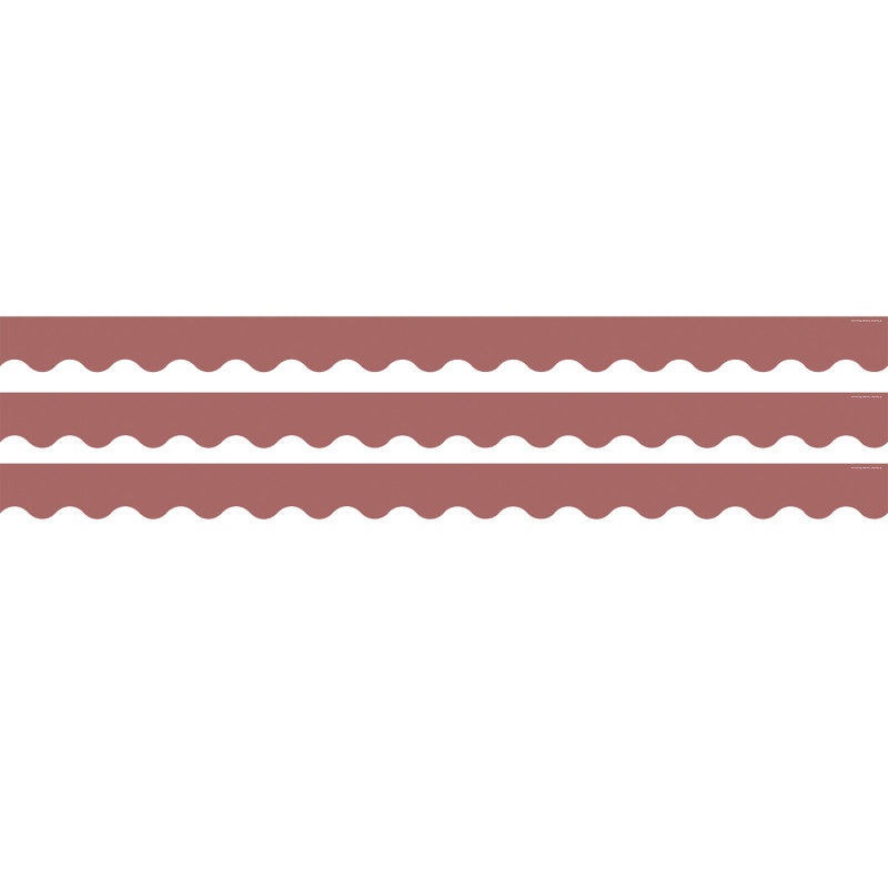 Deep Rose Scalloped Rolled Border Trim, 50 Feet, 3 Rolls