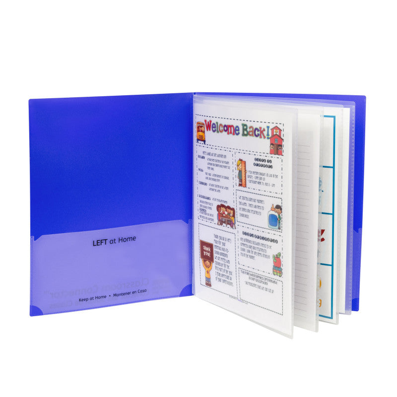 Classroom Connector&trade; Multi-Pocket Folders, Blue, Box of 15