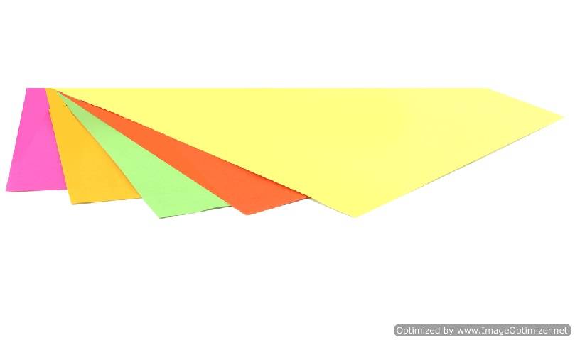 Hygloss Fluorescent Poster Board  5 Assorted Color Sheets - 7" X 11"
