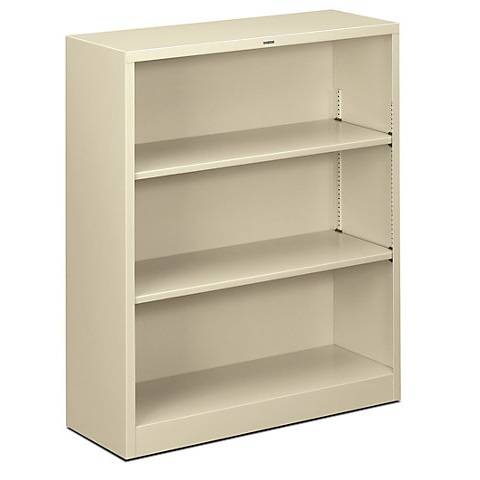 Hon, Brigade 3-Shelf Bookcase 12.63"D x 34.5"W x 41.0"H, Putty, HONS42ABCS