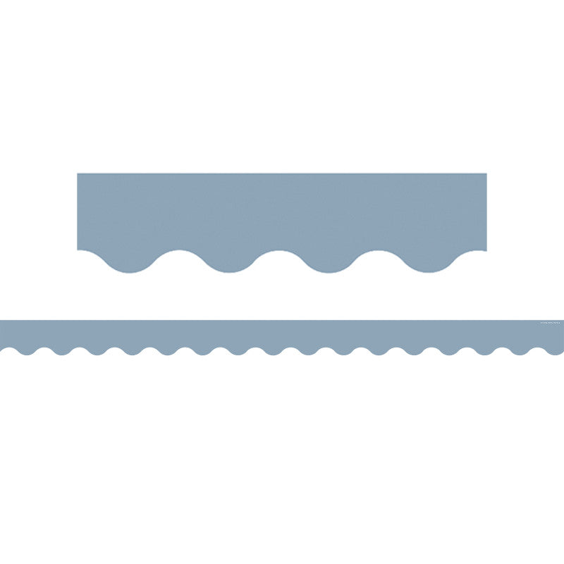 Cottage Blue Scalloped Border Trim, 35 Feet