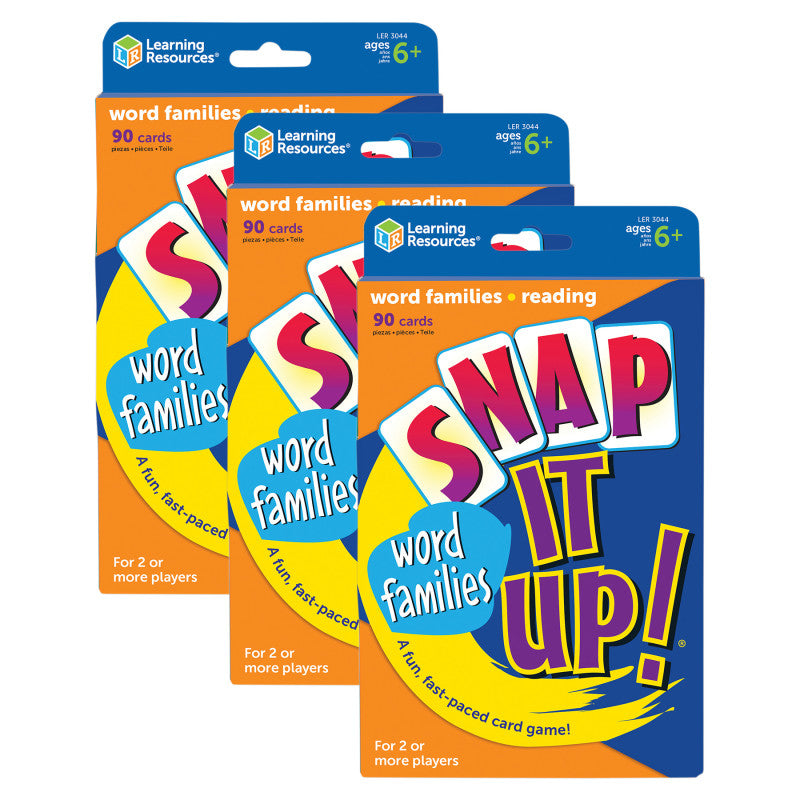 Snap it Up!&reg; Card Games, Phonics & Reading: Word Families, Pack of 3
