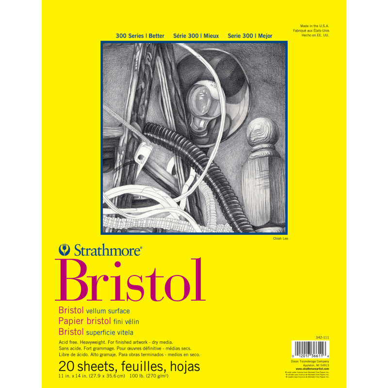 300 Series Bristol Pad, Vellum Finish, Tape Binding, 20 Sheet, 11x14 inch, 1 Count