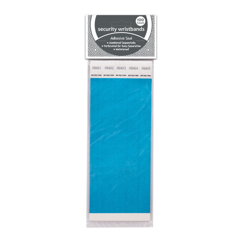 DuPont&trade; Tyvek&reg; Security Wristbands, Blue, Pack of 100