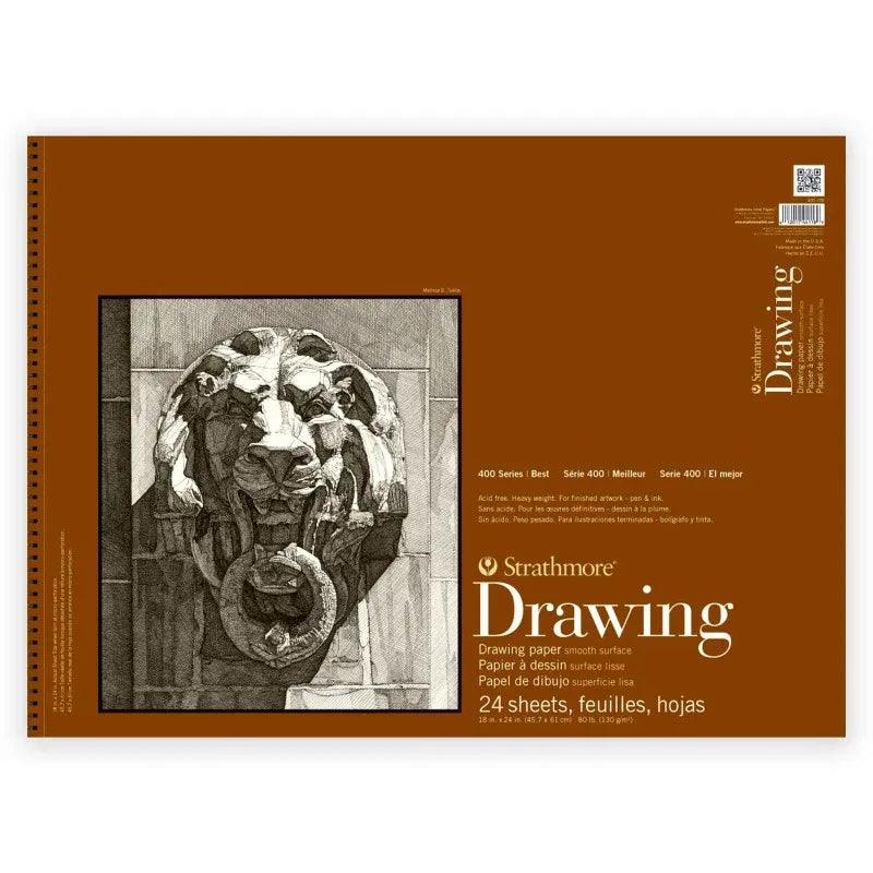 400 Series Drawing Paper Pad, Smooth Finish, Wire Binding, 24 Sheet, 1 ...