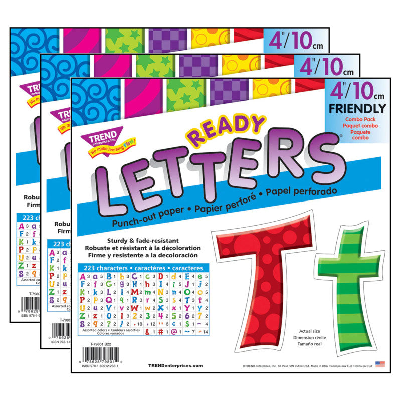 Patchwork FF 4" Friendly Combo Ready Letters&reg;, 3 Packs