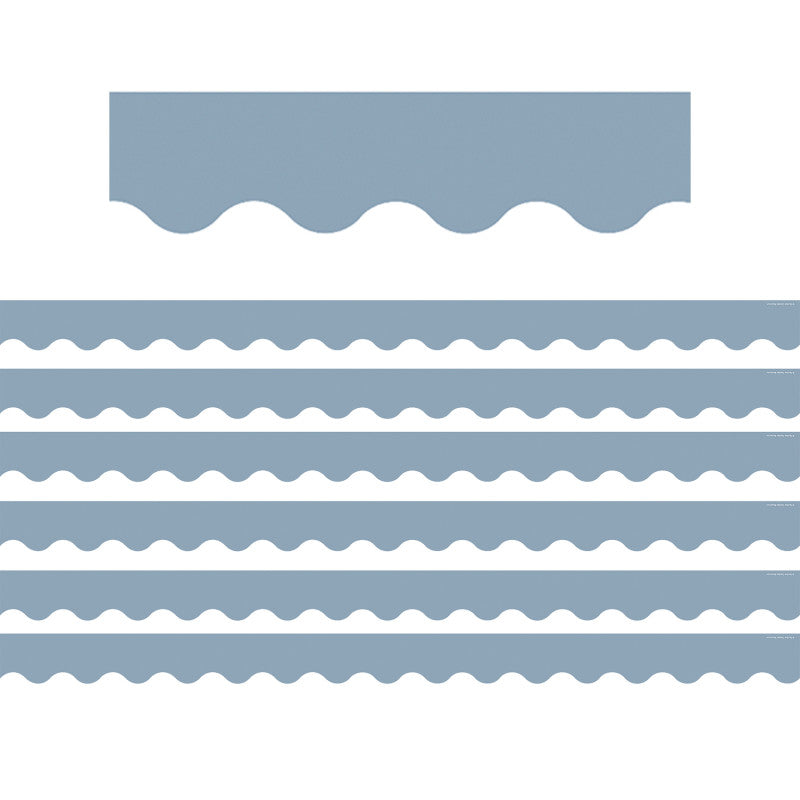 Cottage Blue Scalloped Border Trim, 35 Feet Per Pack, 6 Packs