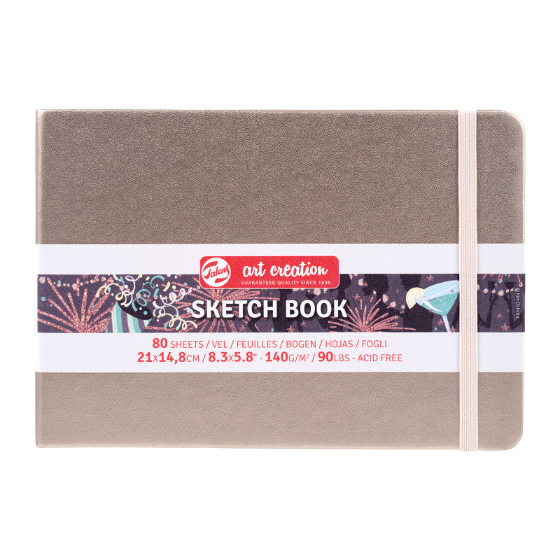 Sketchbook, 80 Sheets, 90lbs, Pink Champagne Cover, 8.3" x 5.8" (A5)