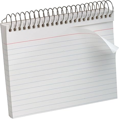 Wirebound White Index Cards 4″ x 6″ Ruled 23608