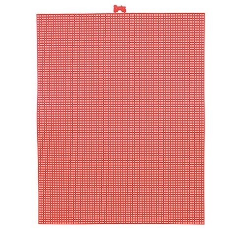 #7 Mesh Colored Plastic Canvas - Red - 10.5 x 13.5- 12/pkg.