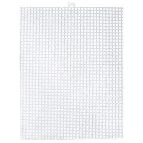 #7 Mesh Colored Plastic Canvas - White - 10.5 x 13.5- 12/pkg.